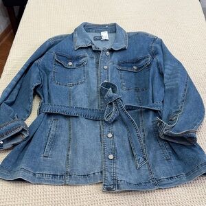 Women’s Plus Size Maurices Blue Jean Jacket with Belt